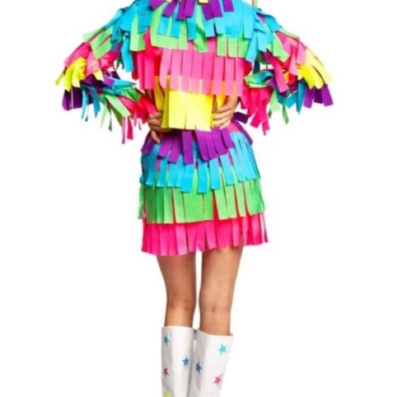 Tipsy Elves Wm's Pinata Dress with Hood Full Zip Pockets Halloween Costume SZ M - Picture 5 of 9